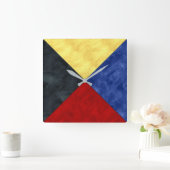 Z Zulu Watercolor Nautical Signal Maritime Flag Quadratische Wanduhr (Zuhause)