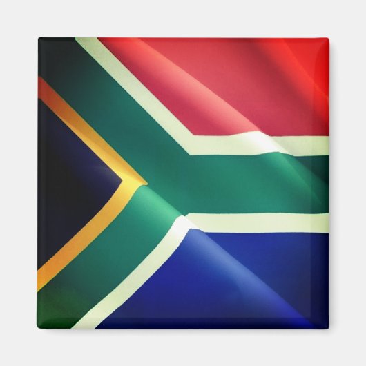 ZA002 SÜDAFRIKA, Wellenflagge, Afrika, Kühlschrank Magnet (Vorne)