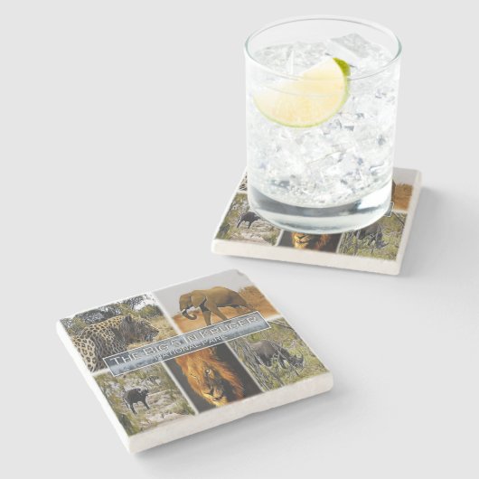 ZA * SÜDAFRIKA - DER GROSSE 5 IN KRUGER N.P. STEINUNTERSETZER (Seitenansicht)