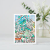 Zaandam Niederlande Famous Travel Place Watercolor Postkarte (Stehend Vorderseite)