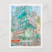 Zaandam Niederlande Famous Travel Place Watercolor Postkarte (Vorderseite)