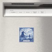 Zaanse Schans Delft Blue style magnet (In Situ (Geschirrspüler))