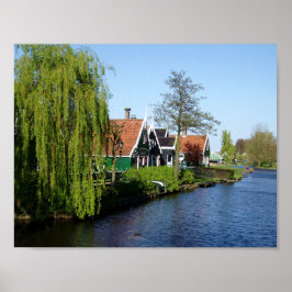 Zaanse Schans Niederländische Holzhäuser in Grün u Poster