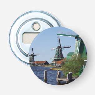 Zaanse Schans Niederländische Windmühlen in grün u Flaschenöffner