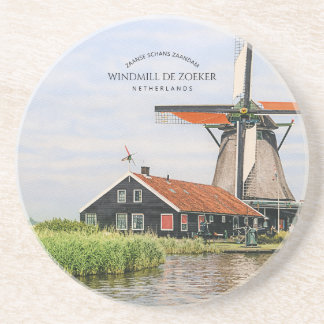 Zaanse Schans Windmill Watercolor Dutch Heritage Getränkeuntersetzer