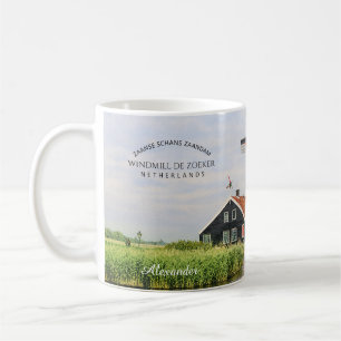 Zaanse Schans Windmühle Aquarell Niederländisch Kaffeetasse