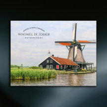 Zaanse Schans Windmühle Aquarell Niederländisches 