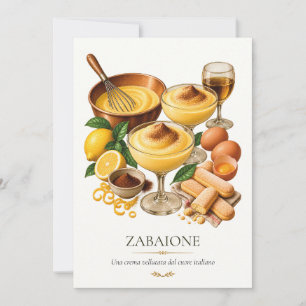 Zabaione – italienisches Dessert im Vintage-Stil Einladung