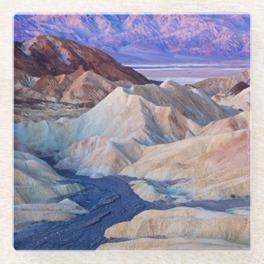 Zabriskie Punkt vor Dämmerung Glasuntersetzer (Vorderseite)