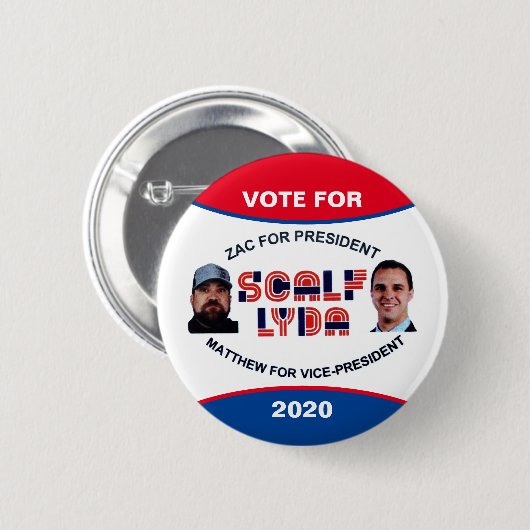 Zac Scalf für Präsident 2020 Button (Vorne & Hinten)