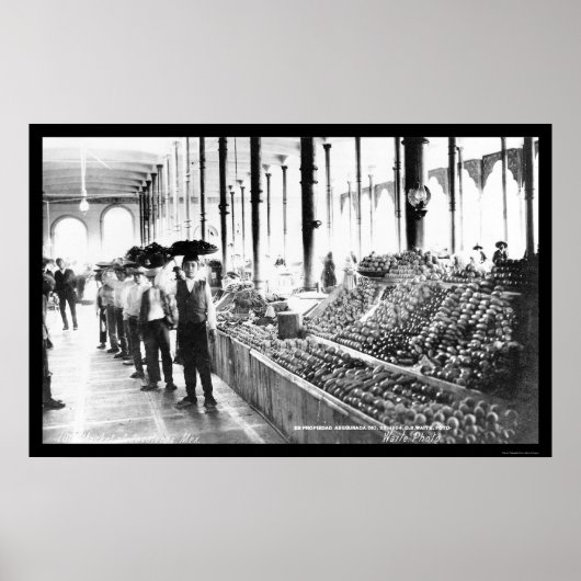 Zacatecas, Mexico Food Market 1904 Poster (Vorne)