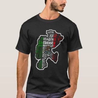 Zacatecas Mexico Mapa Bandera Mexicana Staat T Shi T-Shirt