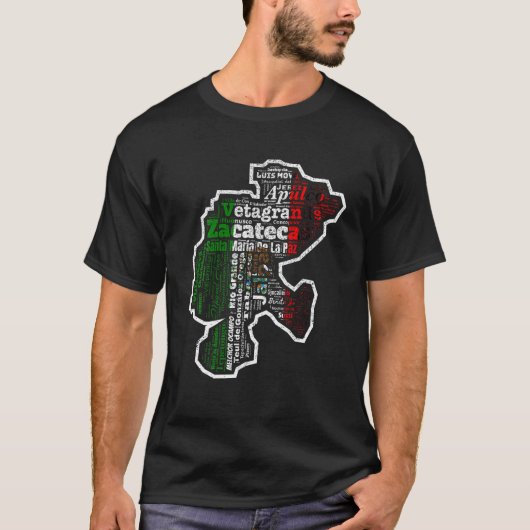 Zacatecas Mexico Mapa Bandera Mexicana Staat T Shi T-Shirt (Vorderseite)