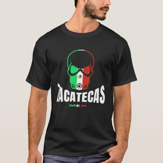 Zacatecas Mexico Masked Skull T-Shirt (Vorderseite)