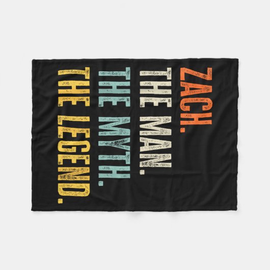 Zach The , Man Myth Legend, Funny Name Zach Fleecedecke (Vorderseite (Horizontal))