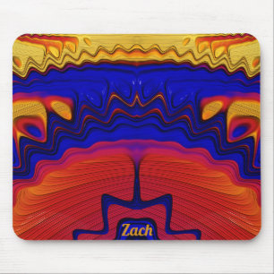 ZACH ~ Zany Hot Yellow, Red, Orange und Blue Mousepad