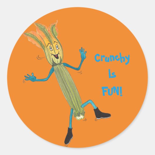 "Zach Zucchini"-Glossy-Rundsticker Runder Aufkleber (Vorderseite)