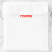 Zachariah-Briefmarke Runder Aufkleber (Tasche)