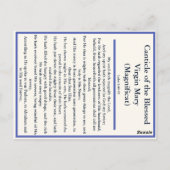 Zachariah und Magnificat-Gebetskarte Postkarte (Rückseite)