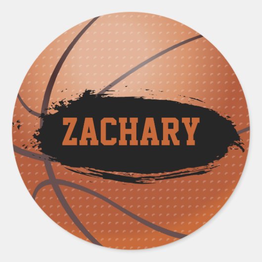 Zachary Basketball Name Stickers (Vorderseite)