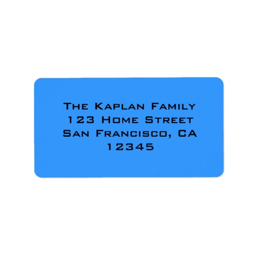 Zachary Blue Black Umschlag Aufkleber Adressaufkleber (Vorne)