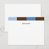 Zachary Blue Brown Danke Karte (Vorne/Hinten)