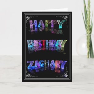 Zachary - Name in Lights Grußkarte (Foto) Karte