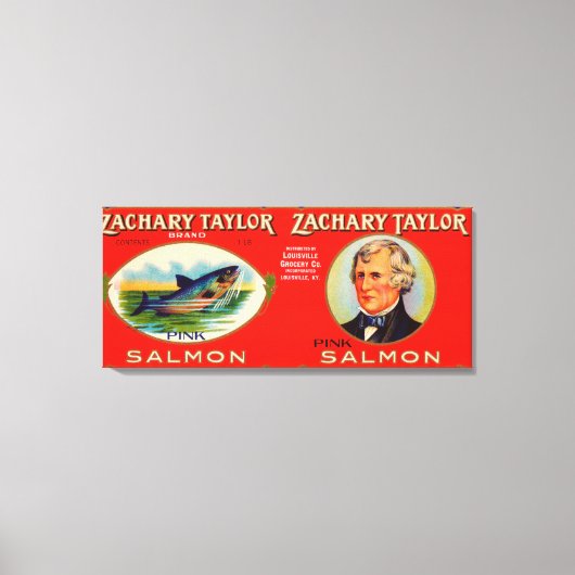 Zachary Taylor Brand Lachs Label Leinwanddruck (Vorderseite)