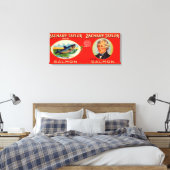 Zachary Taylor Brand Lachs Label Leinwanddruck (Insitu (Schlafzimmer))