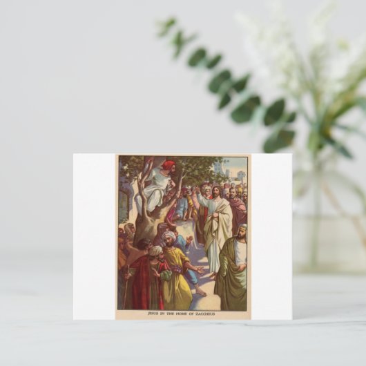 Zacheus sieht Jesus Postkarte (Stehend Vorderseite)