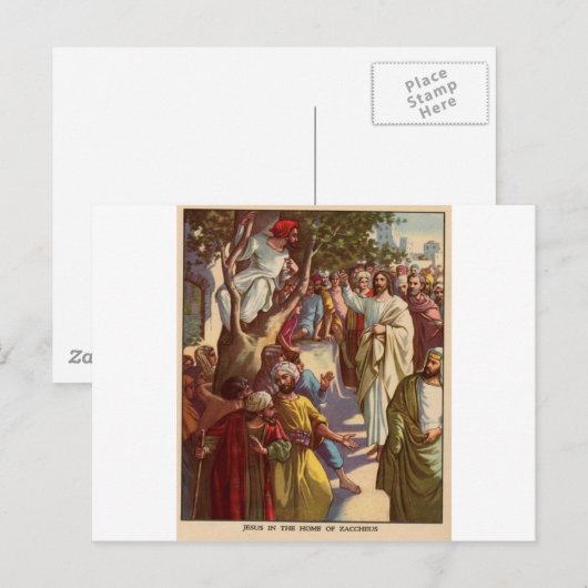 Zacheus sieht Jesus Postkarte (Vorne/Hinten)