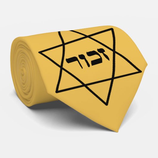 "Zachor" Krawatte für Yom HaShoah (Gerollt)