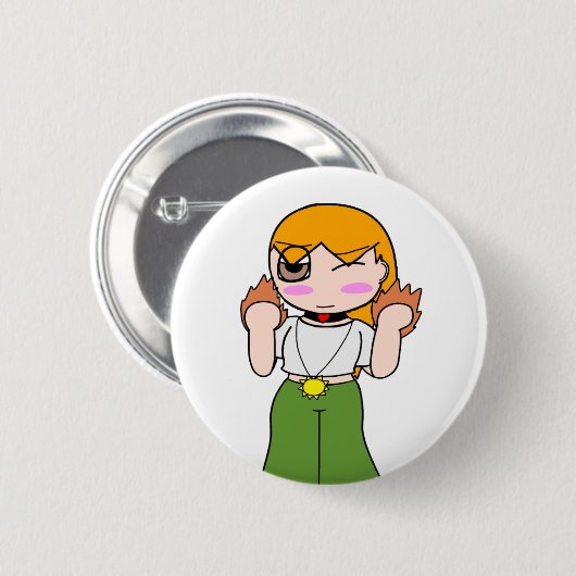 Zack Dragonblade Knopf - kann Blume Button (Vorne & Hinten)