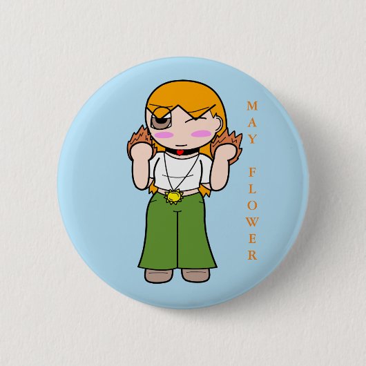 Zack Dragonblade - May-Blume Button (Vorderseite)