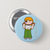 Zack Dragonblade - May-Blume Button (Vorne & Hinten)