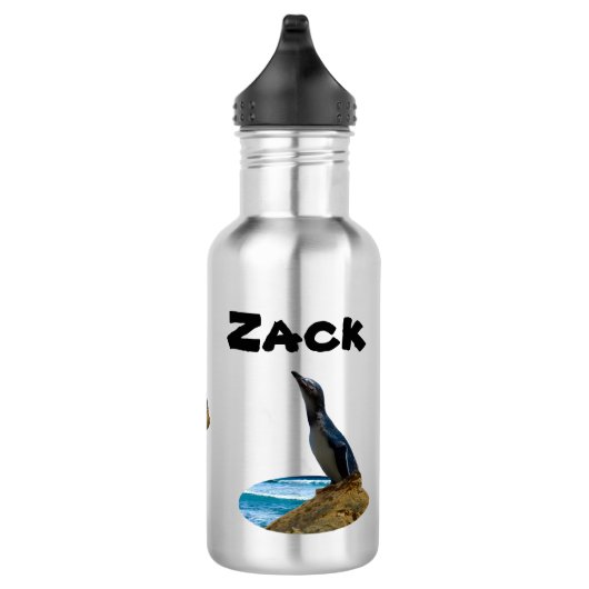 Zack Name mit Pinguin, Wasserflasche (Rechts)