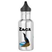 Zack Name mit Pinguin, Wasserflasche (Links)
