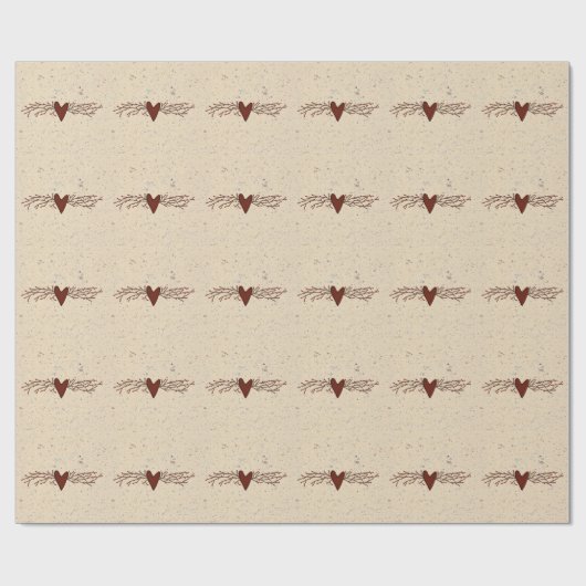 Zacken-Beeren-Herz-Packpapier Geschenkpapier (Flach)