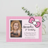 Zacken Sie ersten Geburtstag, Streifen, der Bogen Einladung (Stehend Vorderseite)