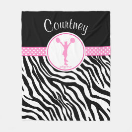 Zacken Sie Ihre Namenszebra-Druck Cheerleader/Pom Fleecedecke