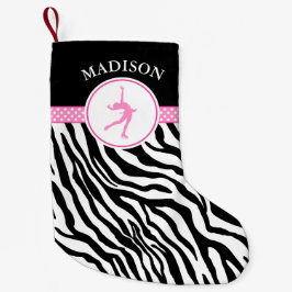 Zacken Sie Ihre Namenszebra-Druck-Zahl Skaten aus Kleiner Weihnachtsstrumpf