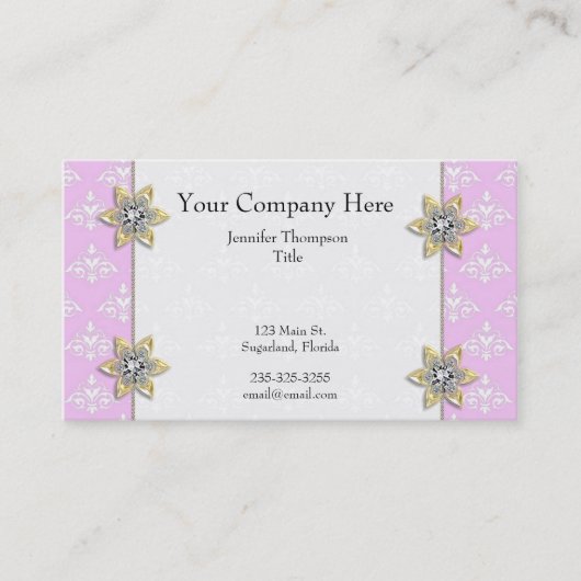 Zacken Sie mit Juwel-Damast-Visitenkarte aus Visitenkarte (Vorderseite)