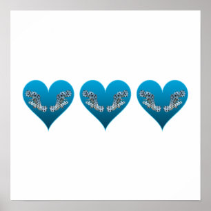 Zackenbarsch - Blaue Herzen, horizontal angeordnet Poster