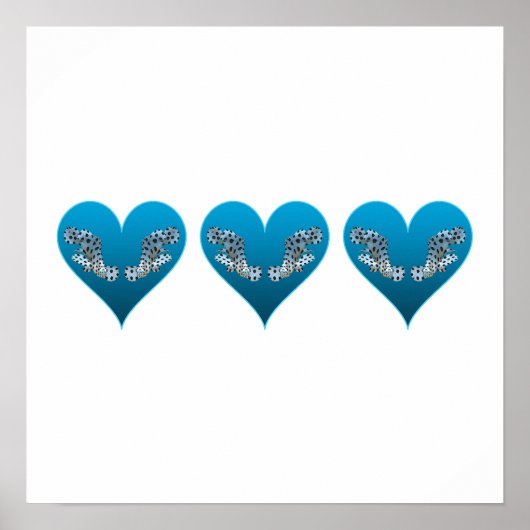 Zackenbarsch - Blaue Herzen, horizontal angeordnet Poster (Vorne)