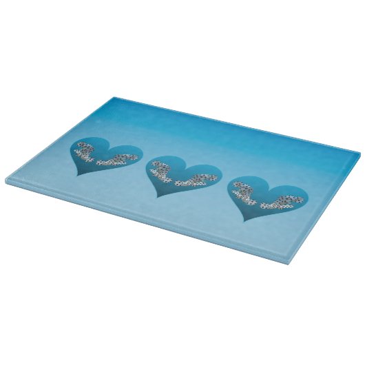 Zackenbarsch - Blaue Herzen, horizontal angeordnet Schneidebrett (Ecke)