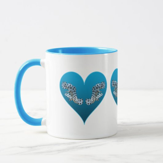 Zackenbarsch - Blaue Herzen, horizontal angeordnet Tasse (Links)