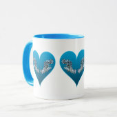 Zackenbarsch - Blaue Herzen, horizontal angeordnet Tasse (Vorderseite Links)