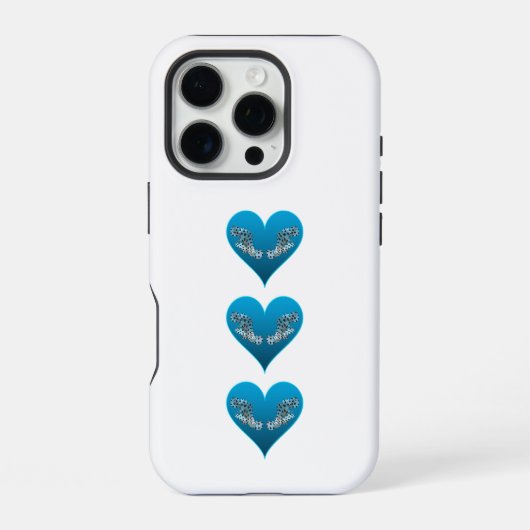 Zackenbarsch - Blaue Herzen, vertikal angeordnet | iPhone Hülle (Rückseite)