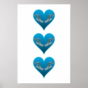 Zackenbarsch - Blaue Herzen, vertikal angeordnet Poster