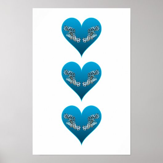 Zackenbarsch - Blaue Herzen, vertikal angeordnet | Poster (Vorne)
